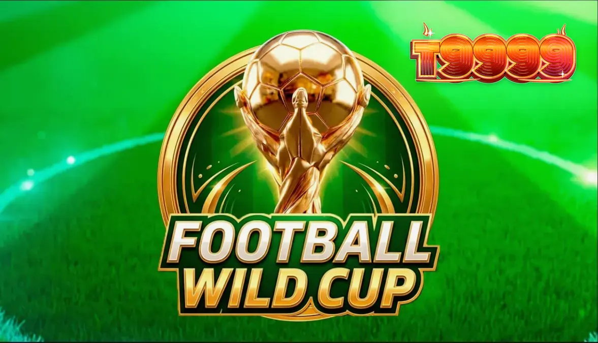 Tampilan visual slot Football Wild Cup dengan latar belakang stadion yang megah
